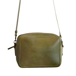 Olive Green Perforated Crossbody Bag
